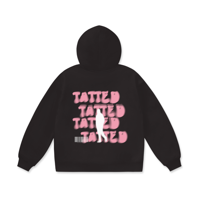 Digitally Tatted Faded Oversize Heavyweight Fleece Hoodie