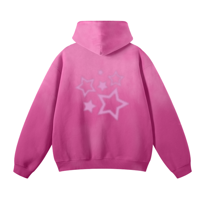 Digitally Tatted “where does your future lead” Monkey Washed Dyed Fleece Hoodie
