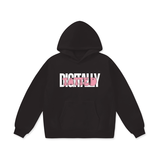 Digitally Tatted Faded Oversize Heavyweight Fleece Hoodie
