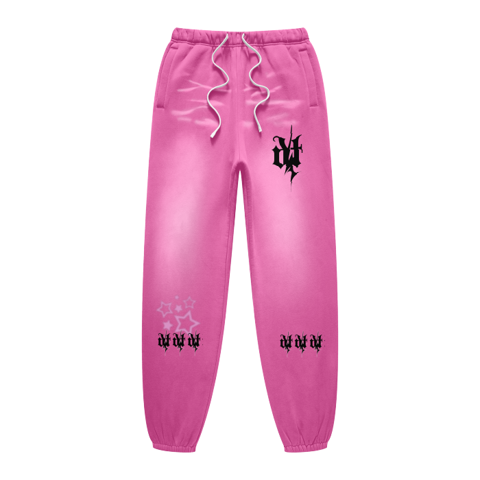 Digitally Tatted “where does your future lead” Monkey Wash Dyed Fleece Pants